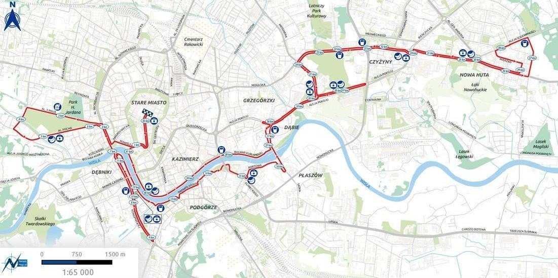 Cracovia Maraton TRASA 2019. Zobacz jak została wyznaczona trasa biegu 18.  PZU Cracovia Maraton [MAPA, ANIMACJA] | Gazeta Krakowska