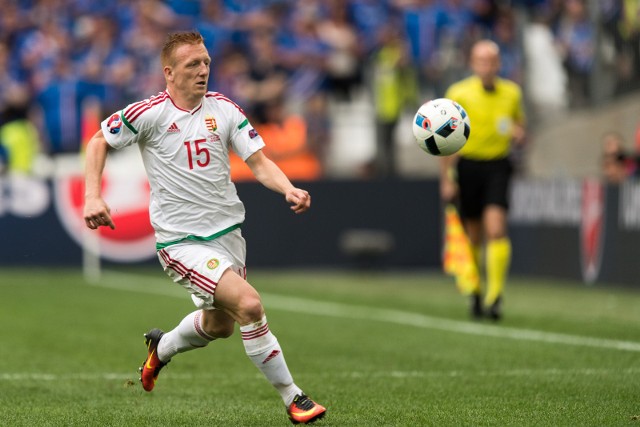 Laszlo Kleinheisler podczas meczu Węgry - Islandia na Euro 2016