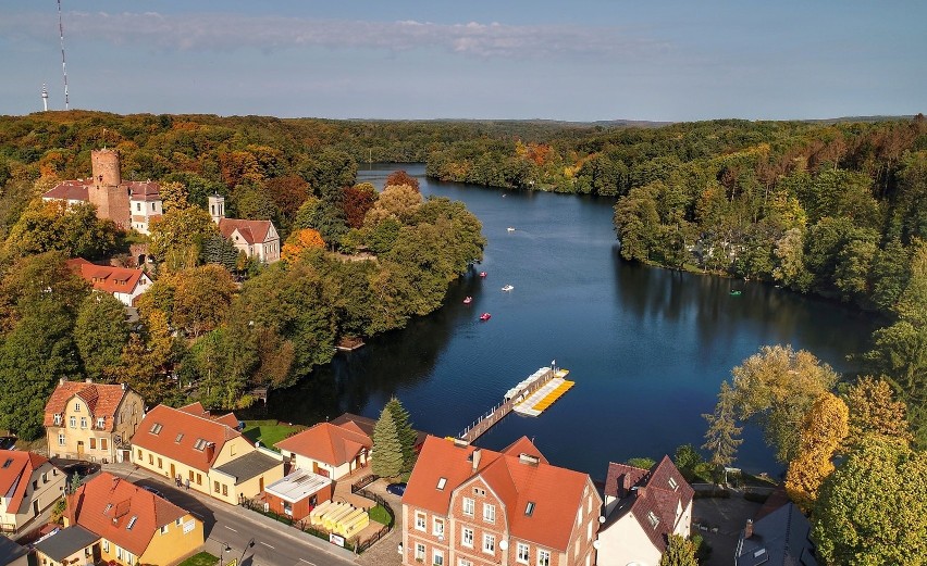 Jezioro Trześniowskie - inaczej jezioro Ciecz - z lotu ptaka