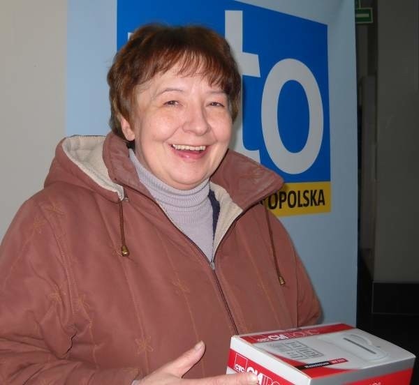 Barbara Johan z Opola odebrała czajnik.