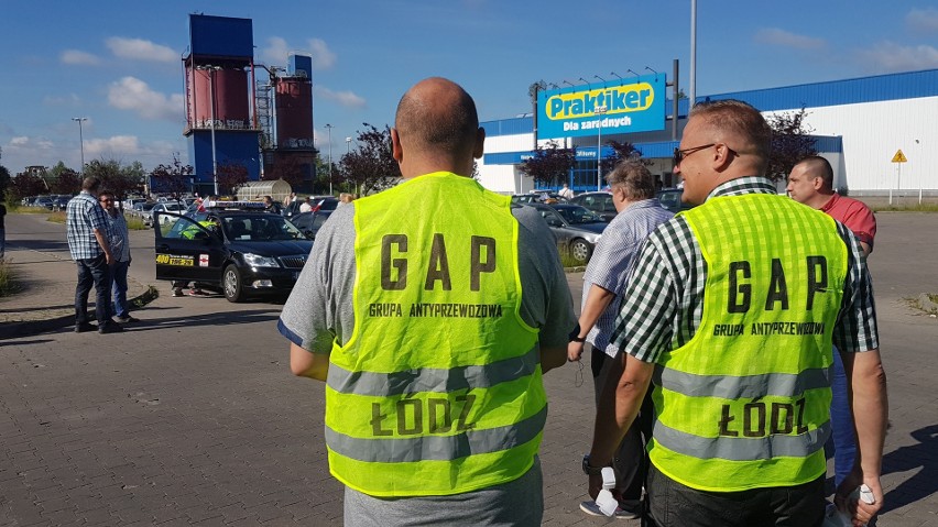 Protest taksówkarzy w Łodzi [ZDJĘCIA, WIDEO]