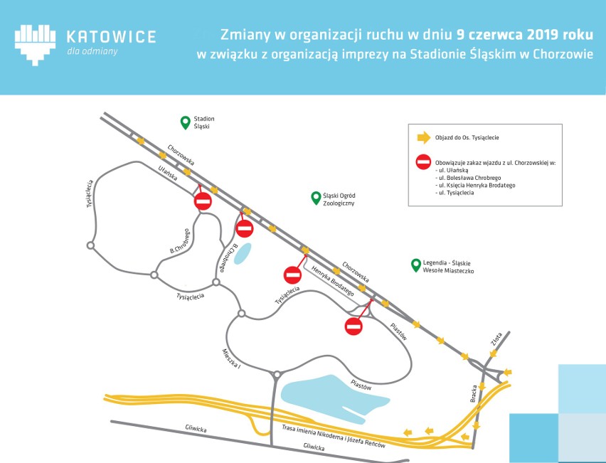 Scenozstąpienie na Stadionie Śląskim: zmiany w ruchu