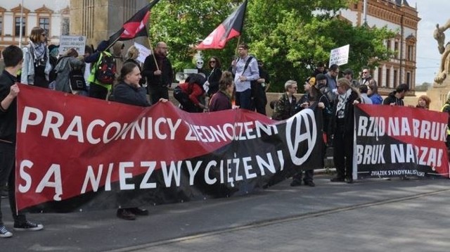 Demonstracja 1 majowa we Wrocławiu.