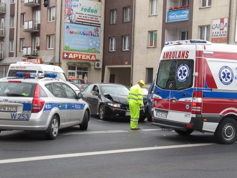 Wypadek na ulicy Zwycięstwa w Koszalinie