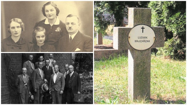 Koniec lat 30. Helena i Ludwik Majchrzakowie z córkami: starszą Haliną i młodszą Ludwiką. Rodzina mieszkała w kamienicy przy ul. Promenada 3 (dziś ul. Jagiellońska 51). Rok 1931. Ludwik Majchrzak (u góry po lewej) z kolegami z  Ratusza. 1 grudnia 1945 r. szczątki Ludwika Majchrzaka, ekshumowane z ul. Szubińskiej, spoczęły na obecnym Cmentarzu Bohaterów.