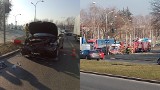 Poranny wypadek w Tarnowie. Na skrzyżowaniu al. Jana Pawła II i Słonecznej samochód osobowy zderzył się z cysterną przewożącą mleko