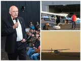 Lądowanie samolotu Janusza Korwina-Mikkego pod Chełmnem [wideo]