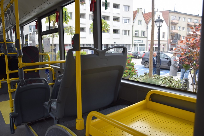 Zielony Transport Publiczny w Szprotawie. Wnętrze autobusu...