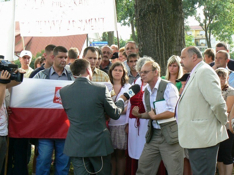 Blokada drogi w Szczecinku...