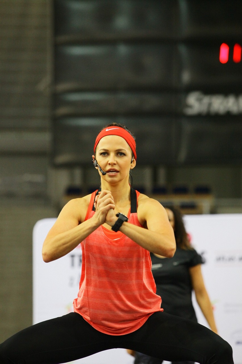 Anna Lewandowska prowadzi trening