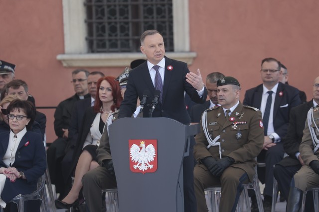 Obchody Święta 3 Maja w Warszawie. W uroczystościach uczestniczył prezydent Andrzej Duda