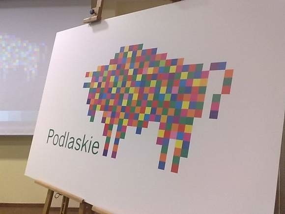 Województwo podlaskie ma nowe logo - kolorowego żubra. Zaprojektował je Leon Tarasewicz.