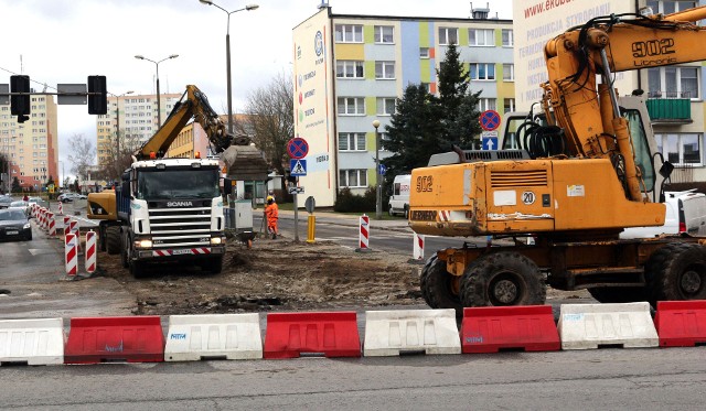 Tak wyglądają prace na skrzyżowaniu ul. Bydgoskiej i Chełmińskiej w Grudziądzu