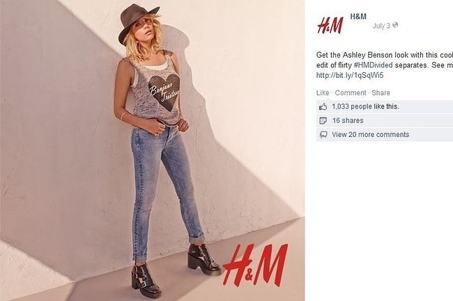 Ashley Benson dla H&M Divided (fot. screen z Facebook.com)
