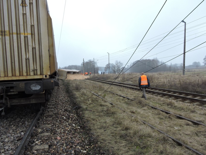 Pociąg towarowy wykoleił się na trasie kolejowej Białystok -...