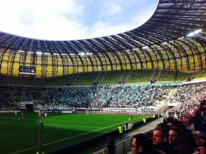 Kibice na meczu Lechia - Zagłębie