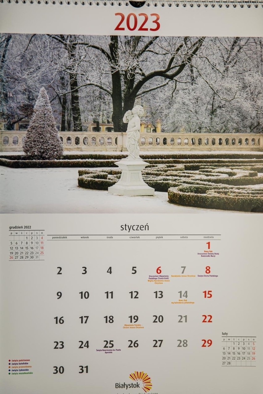 Białystok. Miasto przygotowało kalendarz na 2023 rok. Wydawnictwa nie będzie można kupić