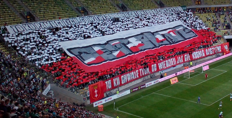 Trybuny podczas meczu Lechia - Ruch