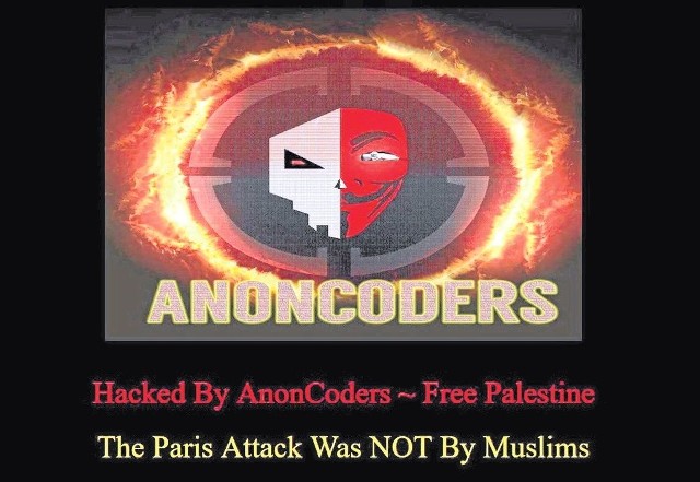 Wchodząc na stronę wydziału można było zobaczyć oświadczenie grupy hakerskiej Anoncoders