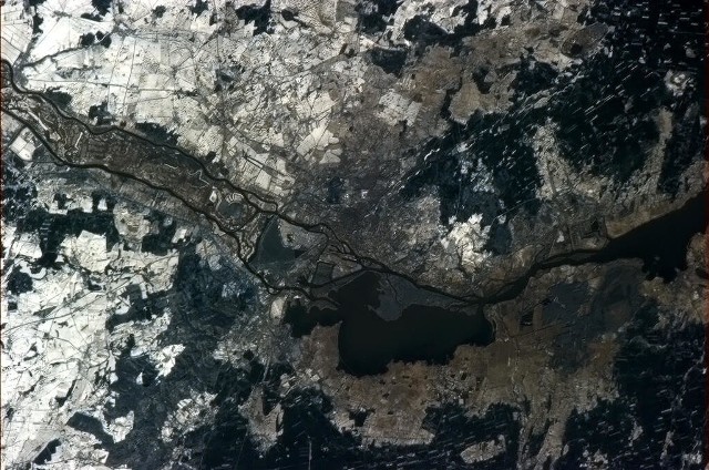 Tak wygląda Szczecin widziany z Międzynarodowej Stacji Kosmicznej.