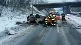 Wypadek w Dąbrowie Górniczej na DK 1 w pobliżu węzła Pogoria [ZDJĘCIA]