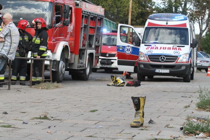 Poważny wypadek motocyklisty na Gądowie