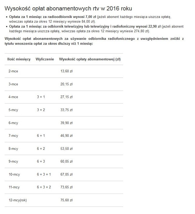 Abonament RTV 2016