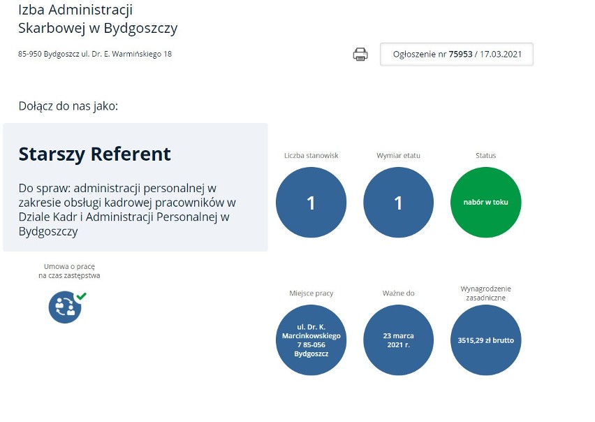 Starszy Referent

szczegóły oferty: TUTAJ