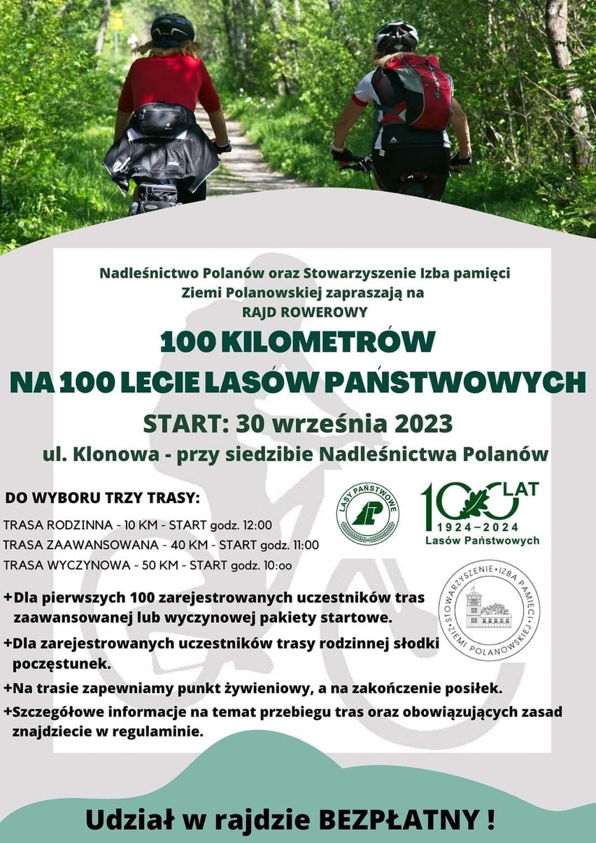 W Polanowie odbędzie się rajd rowerowy „100 kilometrów na 100-lecie Lasów Państwowych”