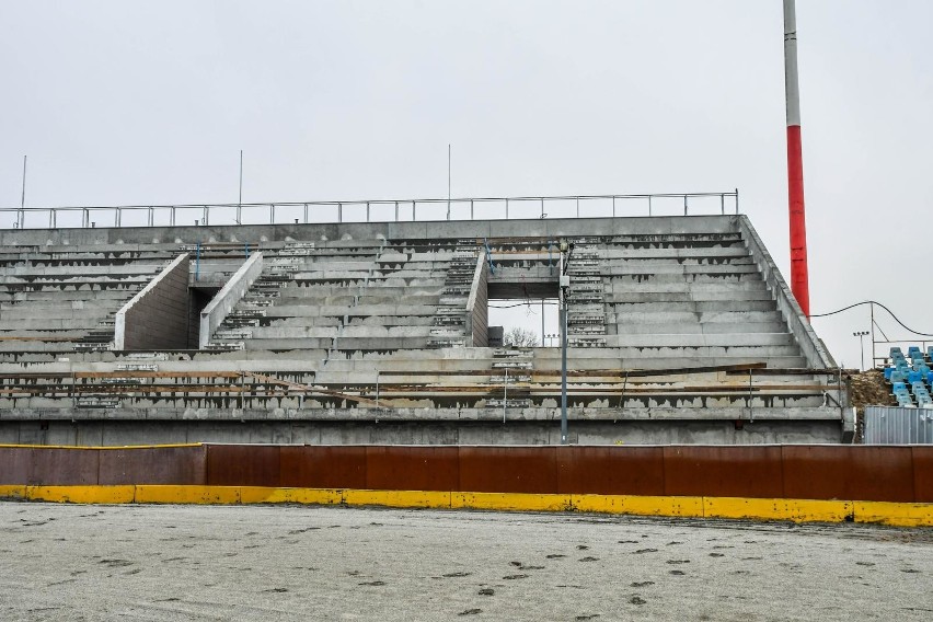 Trwa przebudowa stadionu Polonii Bydgoszcz,a prace wkraczają...