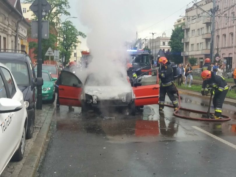 Pożar samochodu na al. Kościuszki