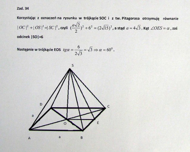 Matura próbna 2012 - OPERON - matematyka - zadanie 34