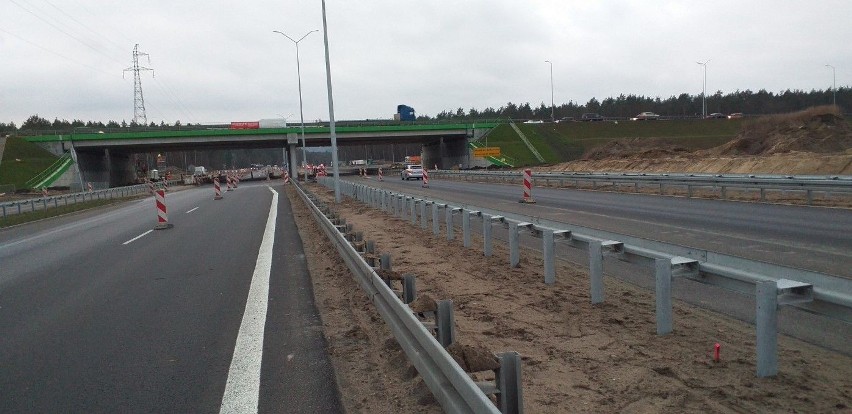 Zmiany na węźle Kijewo. Jedziemy jedną jezdnią w kierunku Kołbaskowa