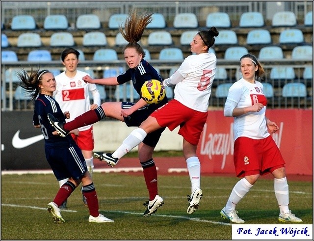 Mecz kobiet Polska - Szkocja (0:1) w Koszalinie
