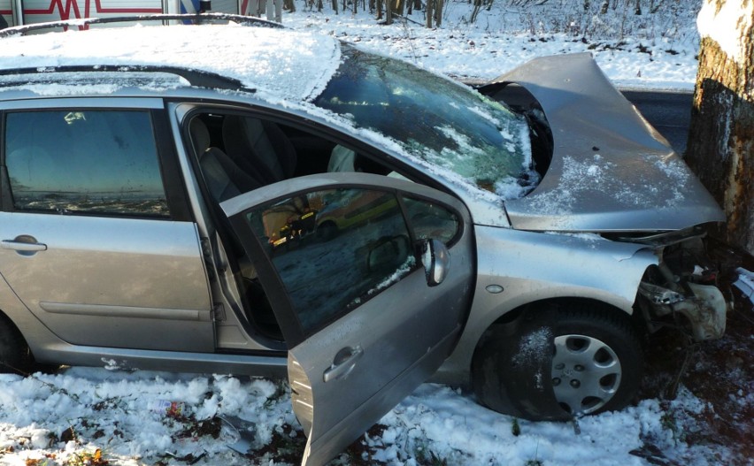 Wypadek w Orlu w gminie Liniewo. Samochód osobowy uderzył w drzewo 