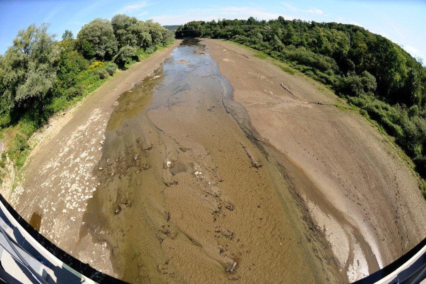 Niski stan wód w Bieszczadach. Tak wygląda Rajskie nad Sanem i Bukowiec nad Solinką [ZDJĘCIA]