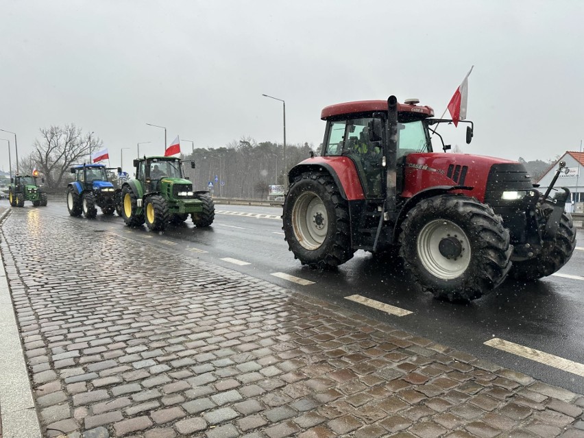 Protest rolników z powiatu grudziądzkiego w Grudziądzu....