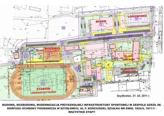 Basen i lodowisko obok Zespołu Szkół imienia Korpusu Ochrony Pogranicza na razie na... mapie.