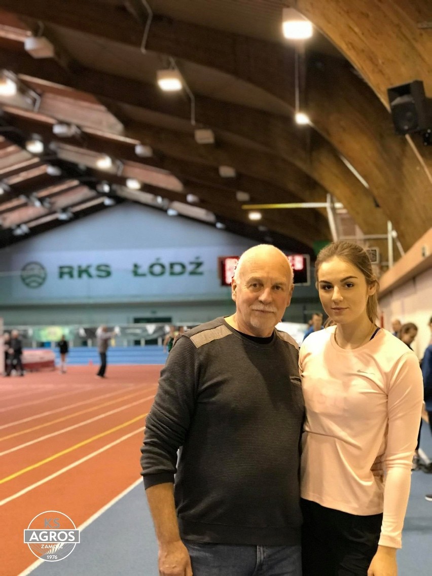 Monika Romaszko (Agros Zamość) z trenerem Sławomirem Muratem