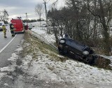 Wypadek na DK75 w Gnojniku, samochód z dwójką dzieci wpadł do rowu [ZDJĘCIA]