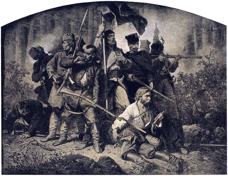 Artur Grottger, Bitwa, grafika z cyklu Polonia 1863