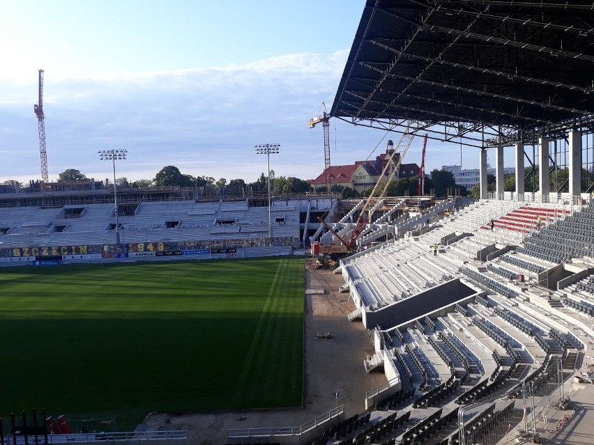 Stadion Pogoni Szczecin - stan 4 sierpnia 2021.