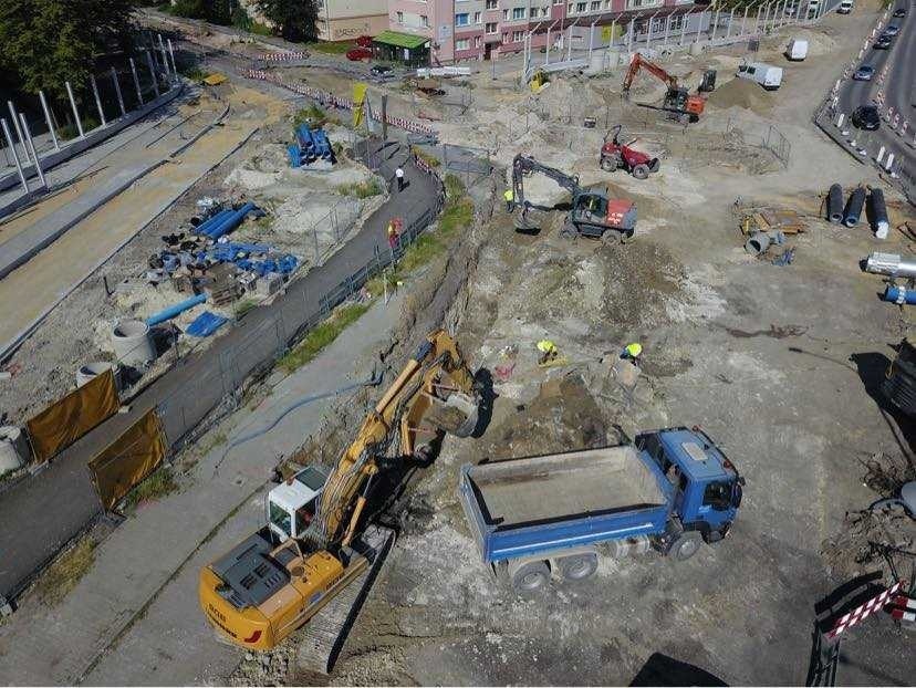 Postęp prac przy budowie centrum przesiadkowego Opole...