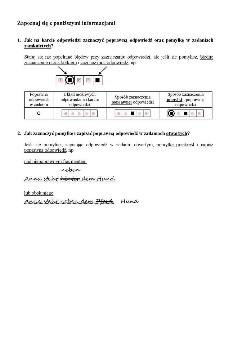 Próbny egzamin ósmoklasisty 2018 CKE NIEMIECKI - arkusz, odpowiedzi