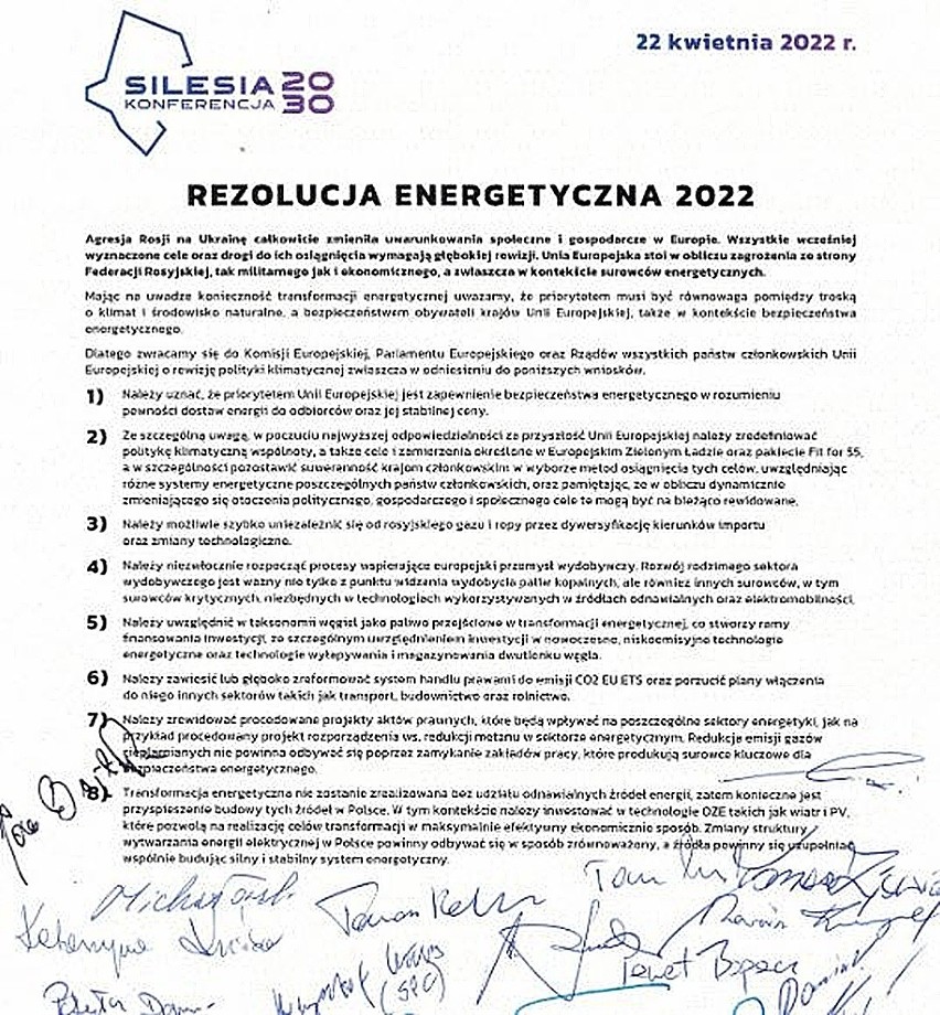 Rezolucja energetyczna 2022