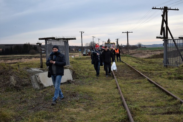 Połączona torem polsko - ukraińska granica koło Malhowic.