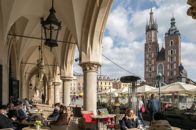 06.03.2019 krakow sukiennice arkady  kosciol mariacki kawiarnai noworolski fot. anna kaczmarz / dziennik polski / polska press