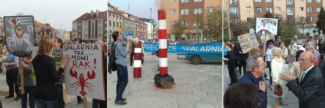 Protest przed koszalińskim ratuszem.