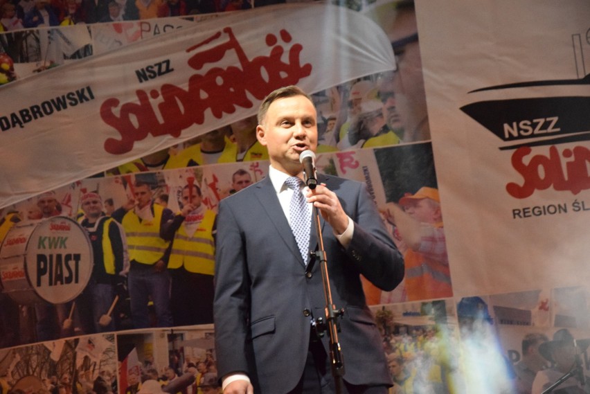 Pretendent Andrzej Duda przyjechał do hali MOSiR w Zabrzu....