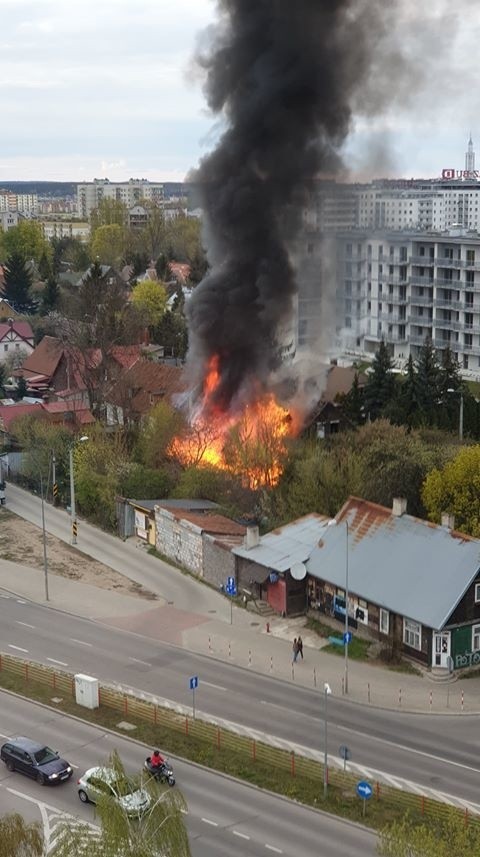 Białystok. Pożar drewnianego domu przy ul. Mohylowskiej. Siedem zastępów straży pożarnej uczestniczyło w akcji gaśniczej [ZDJĘCIA]